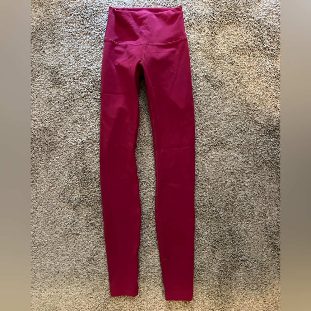 Lululemon leggings. Align high rise pant. 28” Maroon Red